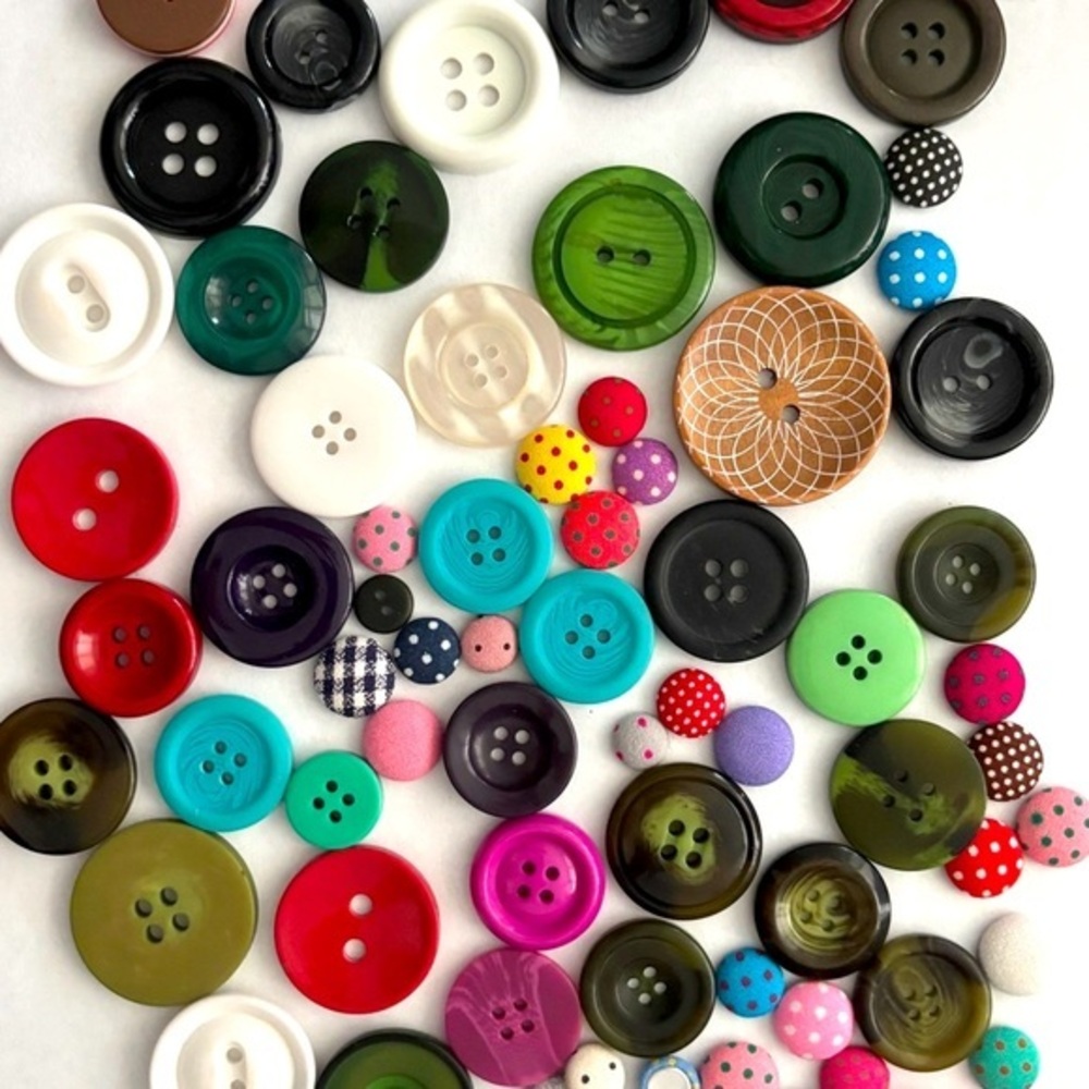 Various Buttons, Different Shapes, Sizes, and Styles